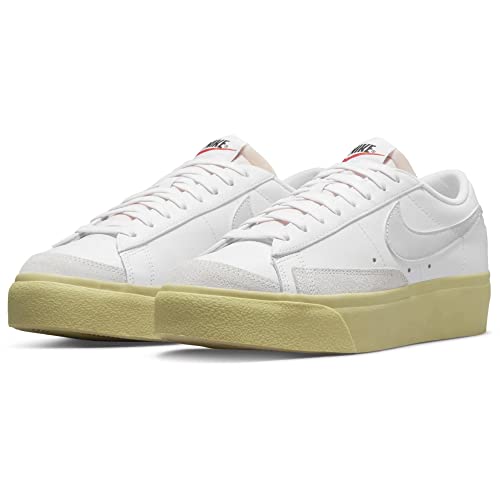 Nike Womens Blazer Low Platform Casual Shoes Dj0292 (White/Lemon Wash/Black/White, us_Footwear_Size_System, Adult, Women, Numeric, Medium, Numeric_8)