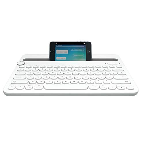 Logitech Bluetooth Multi-Device Keyboard K480 – White – for Windows and Mac Computers, Android and iOS Tablets and Smartphones