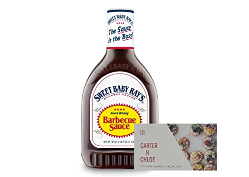 Sweet Baby Ray's Original Barbecue Sauce - 40oz With Carter N Chloe recipe card set of 10